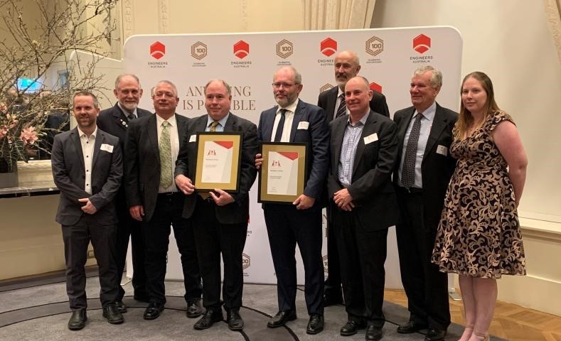 ARR team accepting Engineers Australia President's Prize